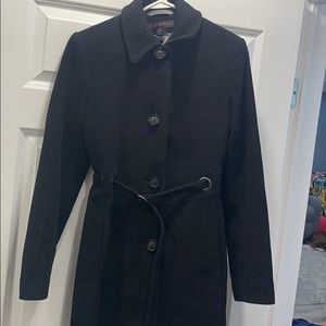 Via Spiga black wool pea coat size 8